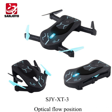 Original mini pliable drone XT-3 WIFI selfie drone avec 0.3MP caméra APP contrôle Auto-takeoff RC drone avec led lumière PK JY018